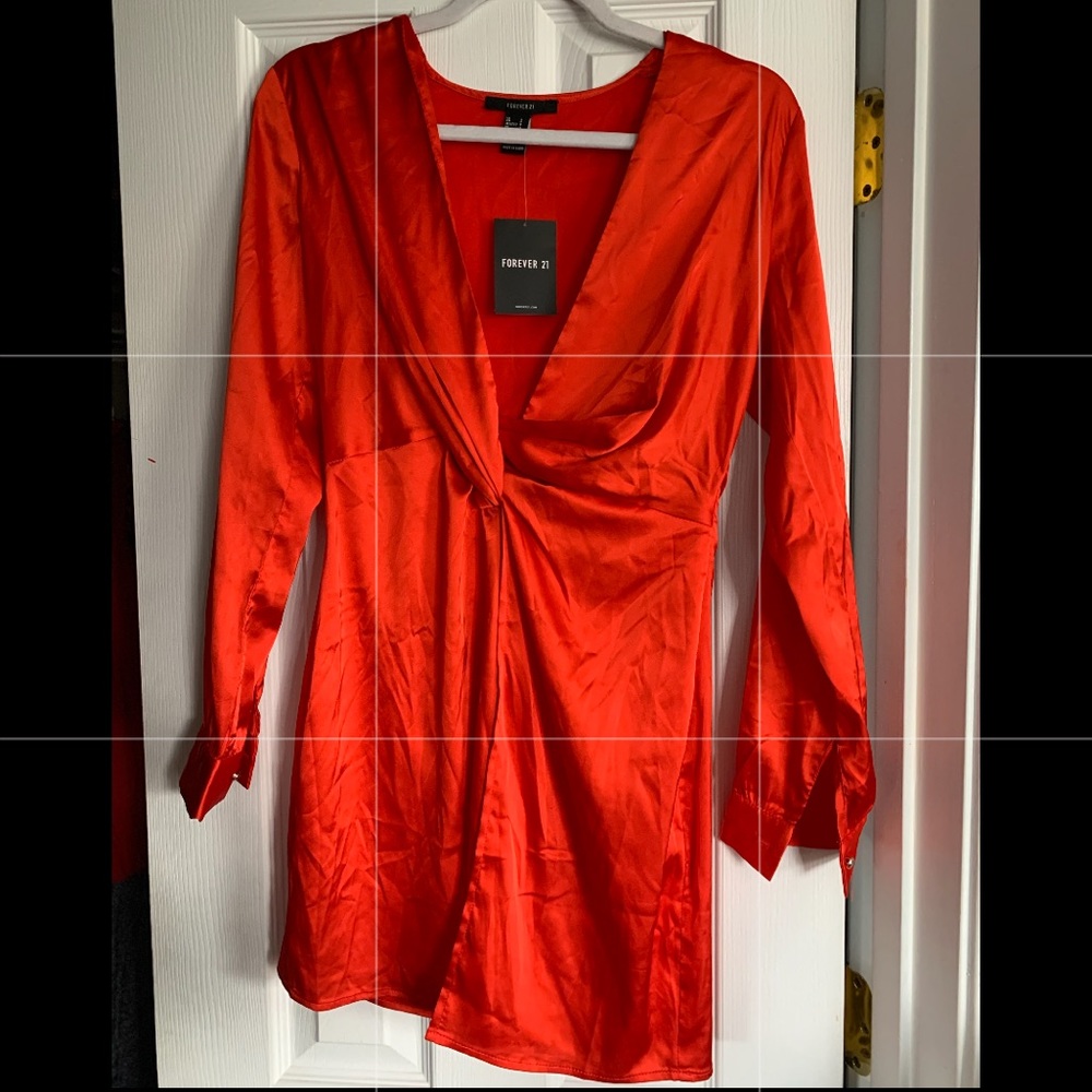 Red Orange Mini low cut dress